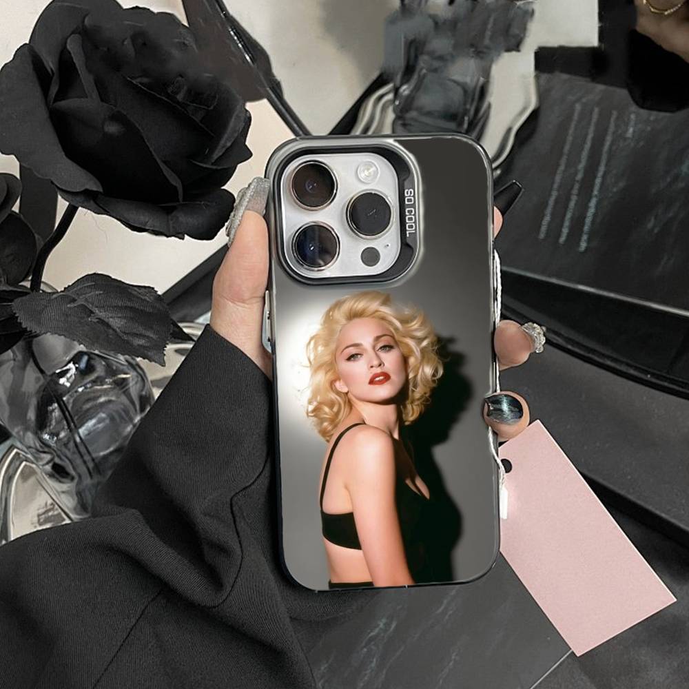Singer M-Madonna Phone Case For iPhone17, 16,15,14,13,12 Pro Max Black Candy Matte Shockproof Cover