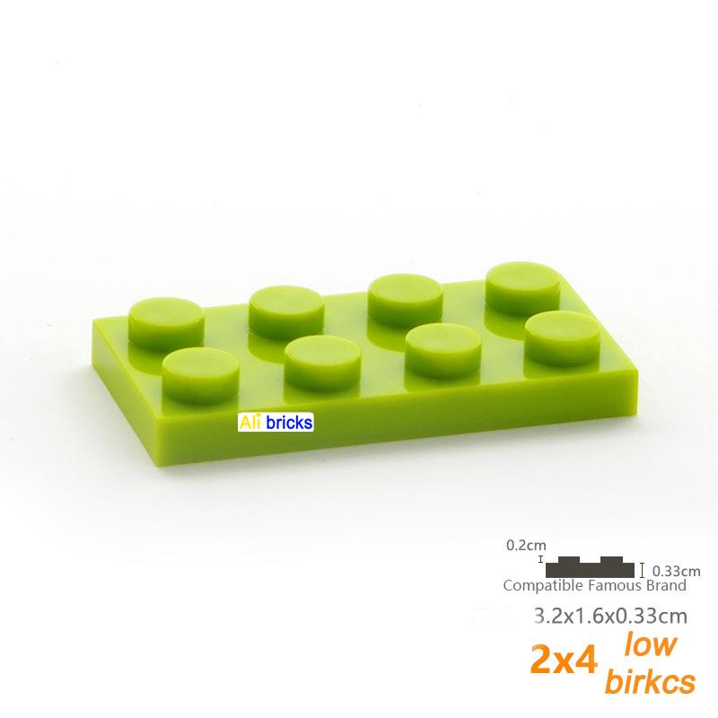 60pcs DIY Building Blocks Thin Figure Bricks 2x4 Dots Educational Creative Size Compatible With 3020 Plastic Toys for Children