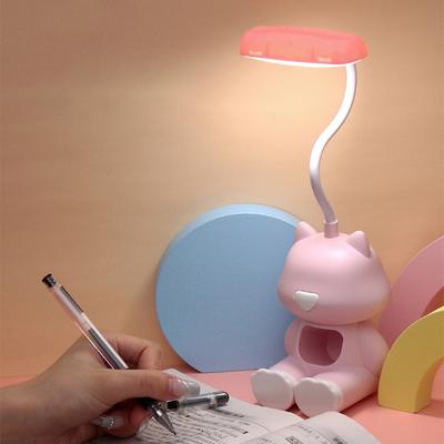 Kreatívna roztomilá mačka flexibilná LED stolná lampa na štúdium s držiakom na telefón nočná stolná lampa s nastaviteľnou farbou pre detskú študentskú izbu