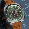 AVI-8 Hawker Hunter Atlas Dual Time Chronograph 43mm Men's Watch - 12-sided Stainless Steel Case, Japanese Quartz Movement, Dual Time & 12-Hour