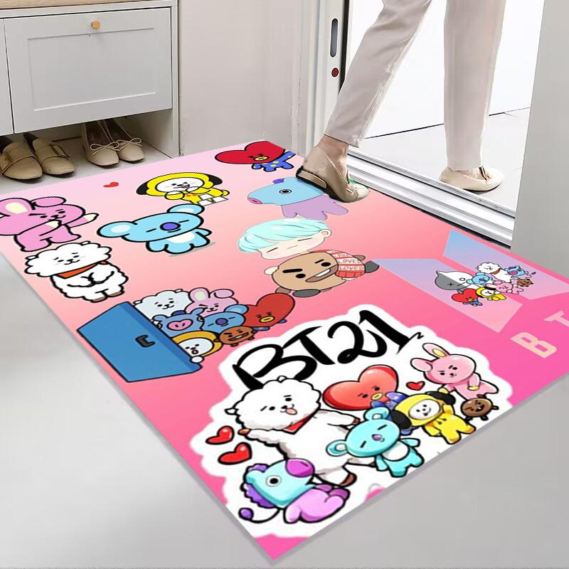 Colorful BT21 Characters Celebration carpet Living room and bedroom mats printing Office chair cushion Dormitory decoration Fashion