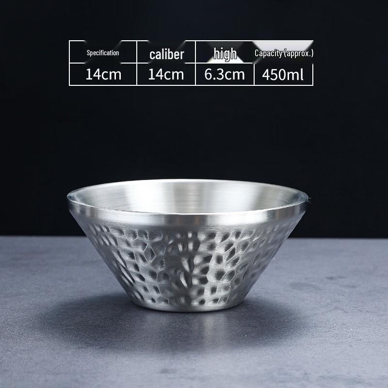 

ZISIZ Nordic 304 Stainless Steel Hammered Serving Bowl Set