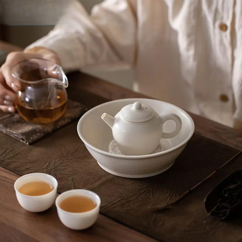 100ml Cherish White Matte Glazed Teapot Luxury Tea Infuser Pot Tea Maker Kettle With Ball Hole Dahongpao Drinkware Gift Supplies