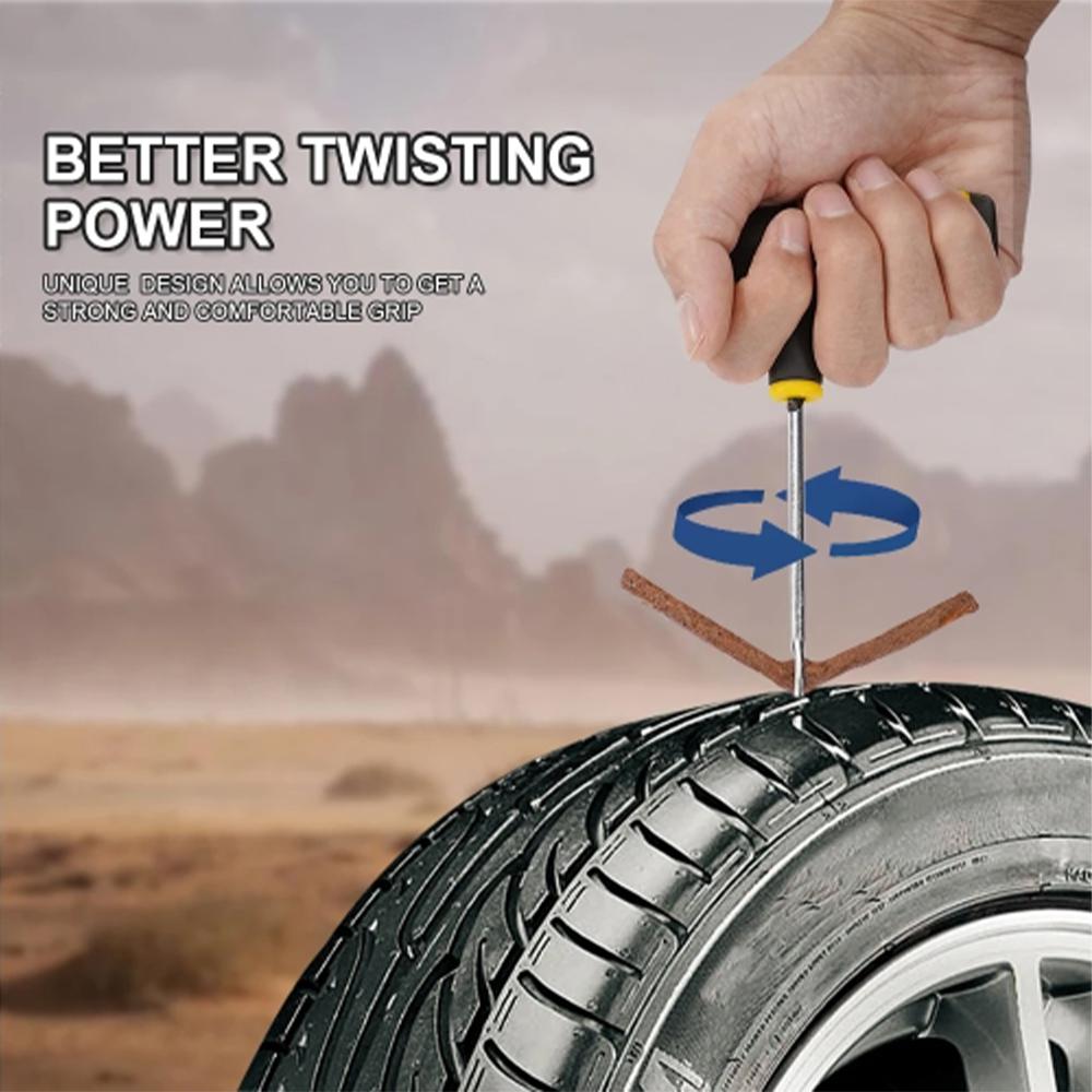 Car Tire Repair Tool Tire Repair Kit Studding Tool Set Auto Bike Tubeless Tire Tyre Puncture Plug Garage Tools with Rubber Strip