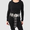 Western Style Disc Belt Y2K Wide Disc Belt Cowboy Wide Disc Belt Hollow Belt  for Women
