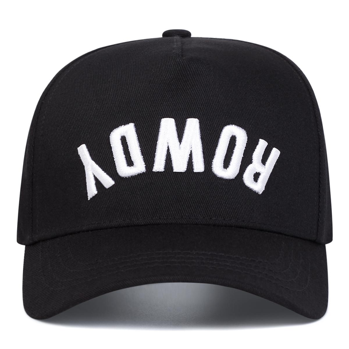 

Унисекс бейсболки с вышивкой ROWDY, уличные регулируемые, весенне-осенние, повседневные, солнцезащитные чёрный