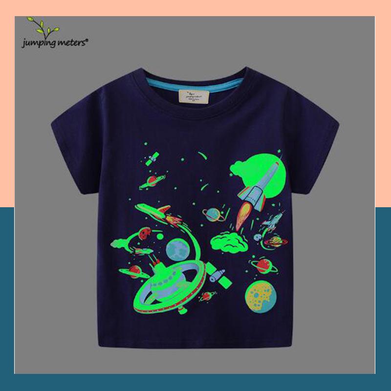 Jumping Meters Luminous Boys' British Style Short-Sleeved T-Shirt - New Spring Arrival