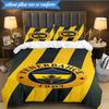 3-teiliges Bettwäscheset mit Fenerbahçe-Wappen-Design, 2D-Druck (Enthält 1 Bettbezug + 2 Kissenbezüge Ohne Füllung), Schlafzimmerdekoration, Ventilatorgeschenk