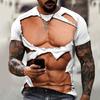 3D Casual Faux Hole Slit Print T Shirt Men White Black Summer Tee Man O Neck Short Sleeve Loose Tops Breathable Couples T Shirts