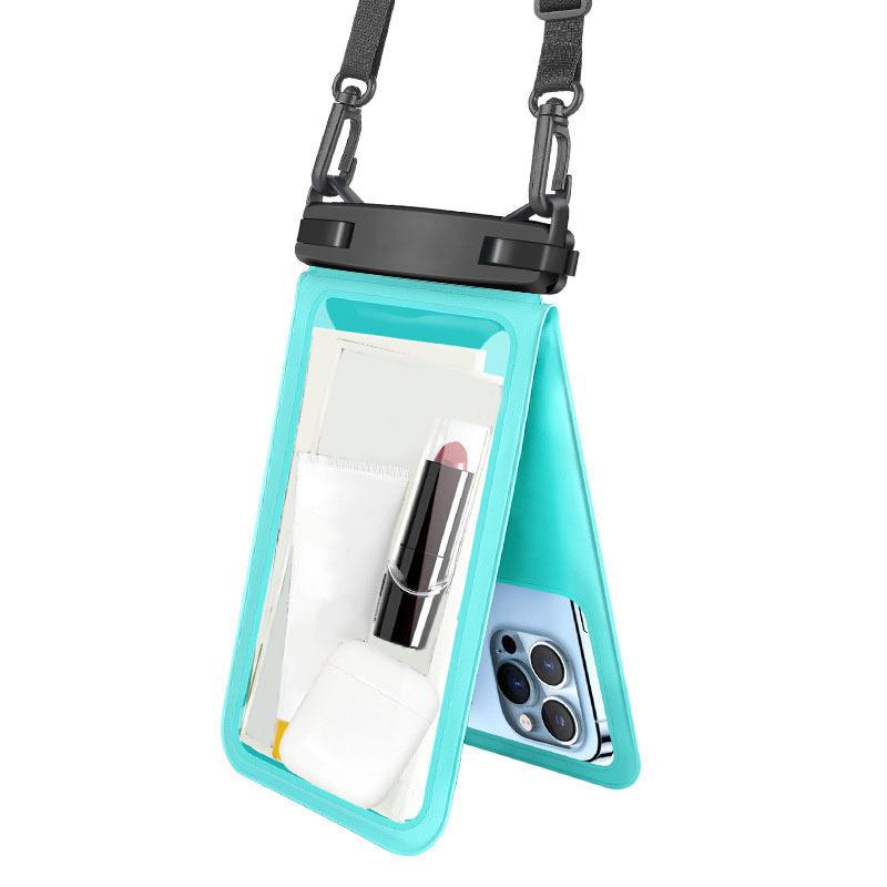12x18.5 Waterproof Mobile Phone Bag Hanging Double Pocket Beach Swimming Outdoors Phone Pouch Storage Wallet Card Key Dry Bags