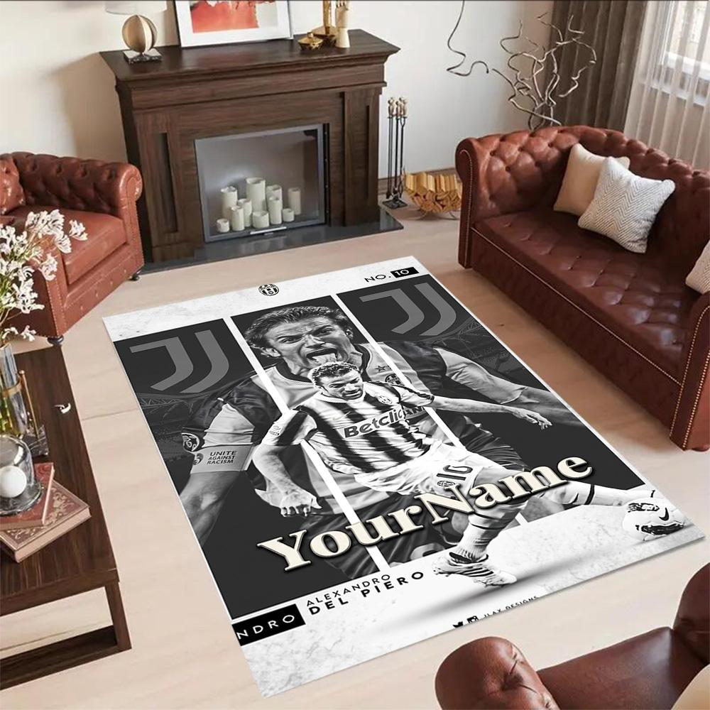 Juventus Customized Name Floor Rug Office Rug Perfect for Dining Room Game Room Outdoor Decorate Room Anti-slip Rug Decorate Offices Spiritual Gift