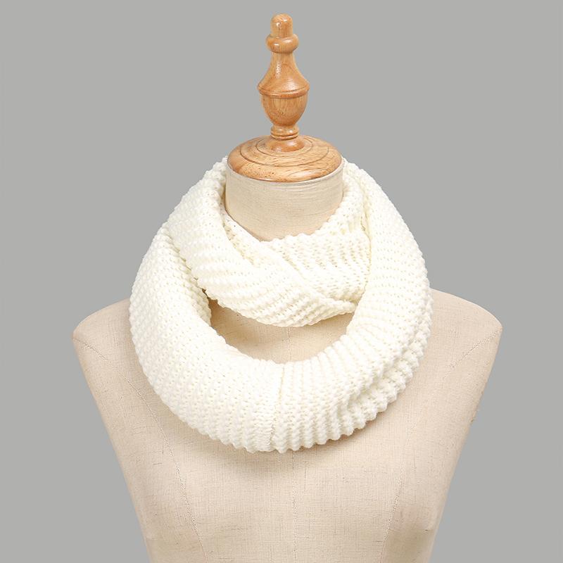 

Womens Winter Knitted Solid Thick Scarf Winter Circle Loop Scarf Vintage Teenagers Girls Ring Scarves Autumn Winter Warmer Neck