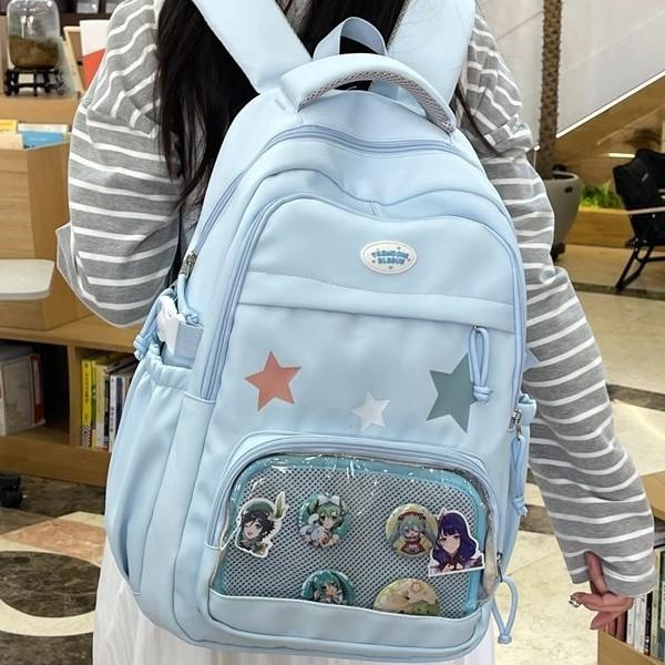 Starry Sky Transparent Backpack With Breathable Comfort For Middle School Students