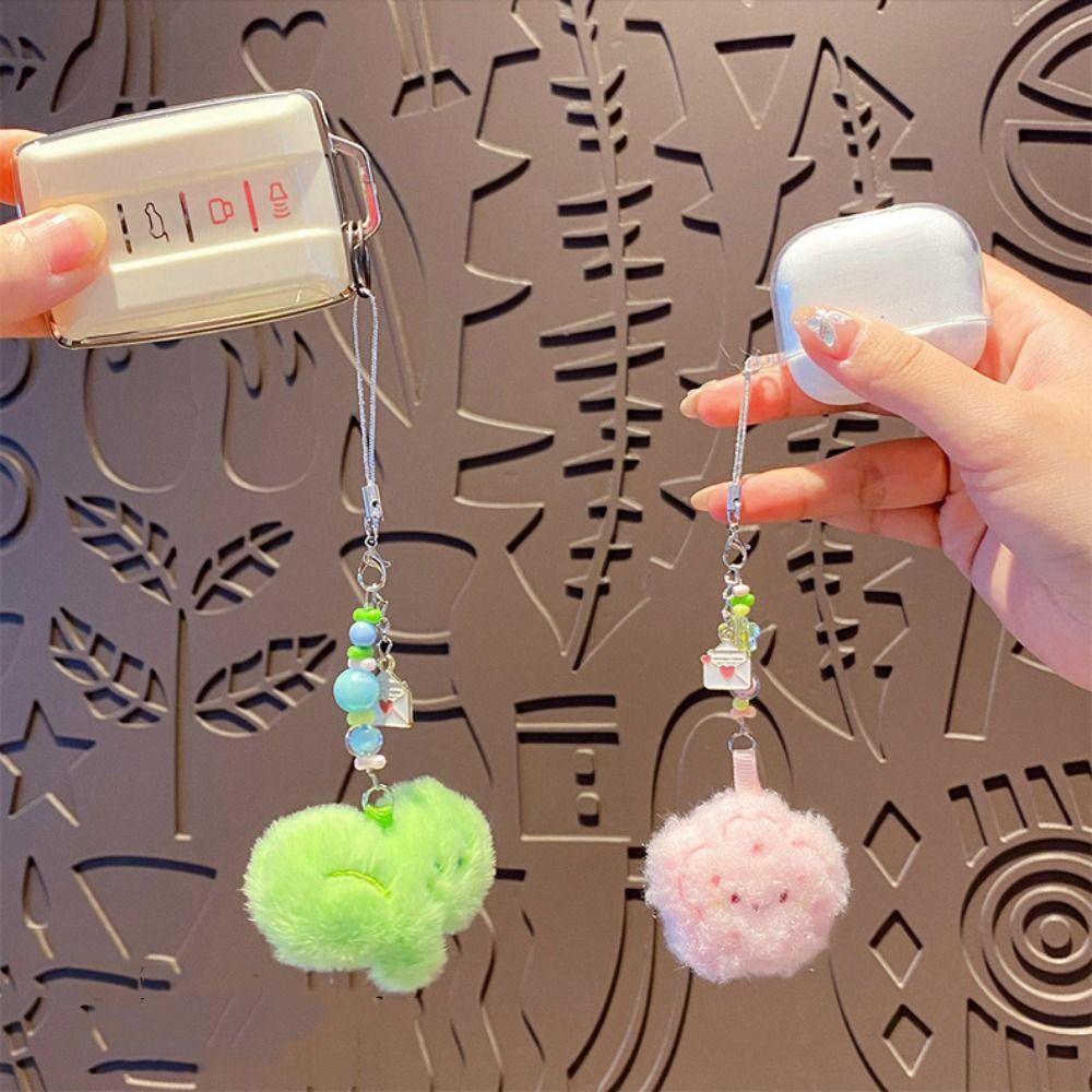 Beads Flower Letter Plush Keyring Cartoon Design Plush Flower Bag Pendant  Children