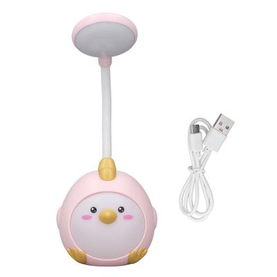 Niedliche LED-Schreibtischlampe für Studenten 360-Grad-Einstellung USB-Aufladung Weiches Licht Tischlampe Nachtlampe für Zuhause Wohnheim Rosa