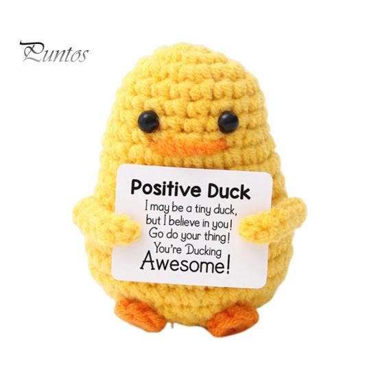 

Позитивная вязаная крючком кукла-акула с поощрительной открыткой, эмоциональная поддержка, ручная вязка, желтая утка, украшение для животных, игрушка для снятия стресса B