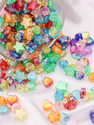 Home Party Supplies Star Heart Necklace Bracelet Candy Color DIY Jewelry Accessories Loose Beads 50Pcs 10mm AB Color Craft Accessories Pendant