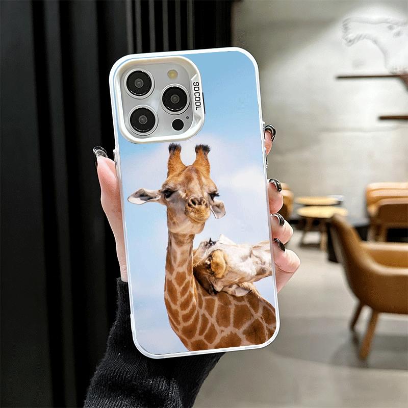 Giraffe Animal Pattern Shockproof Phone Case for iPhone 17 Air 16 16E 15 Pro Max 14 Plus 13 Mini 12 Back Cover Anti Fall Fundas