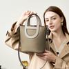 Vegetable Basket First Layer Cowhide Crossbody Bucket Bag Women's Leather High-end Sense Versatile Office Worker Handbag