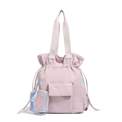 New Short Trip Travel Bag Macaron Color Solid Color Gym Bag Yoga Bag Drawstring Closure Storage Shoulder Bag