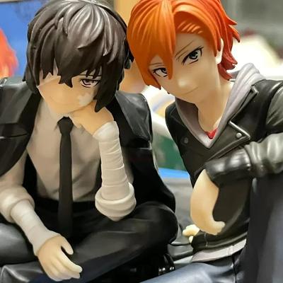 FuRyu Bungo Stray Dogs 12cm Dazai Osamu Noodles Press Figure Japanese Cartoon Figurines Collection Cute Toys