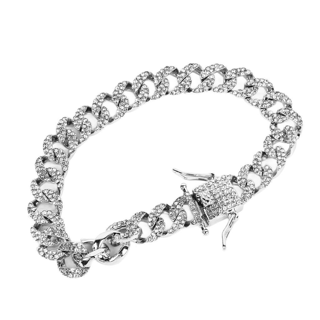 Men Necklace 20cm Silver Zinc Alloy Simple Stylish Link Chain Necklace for Street Party