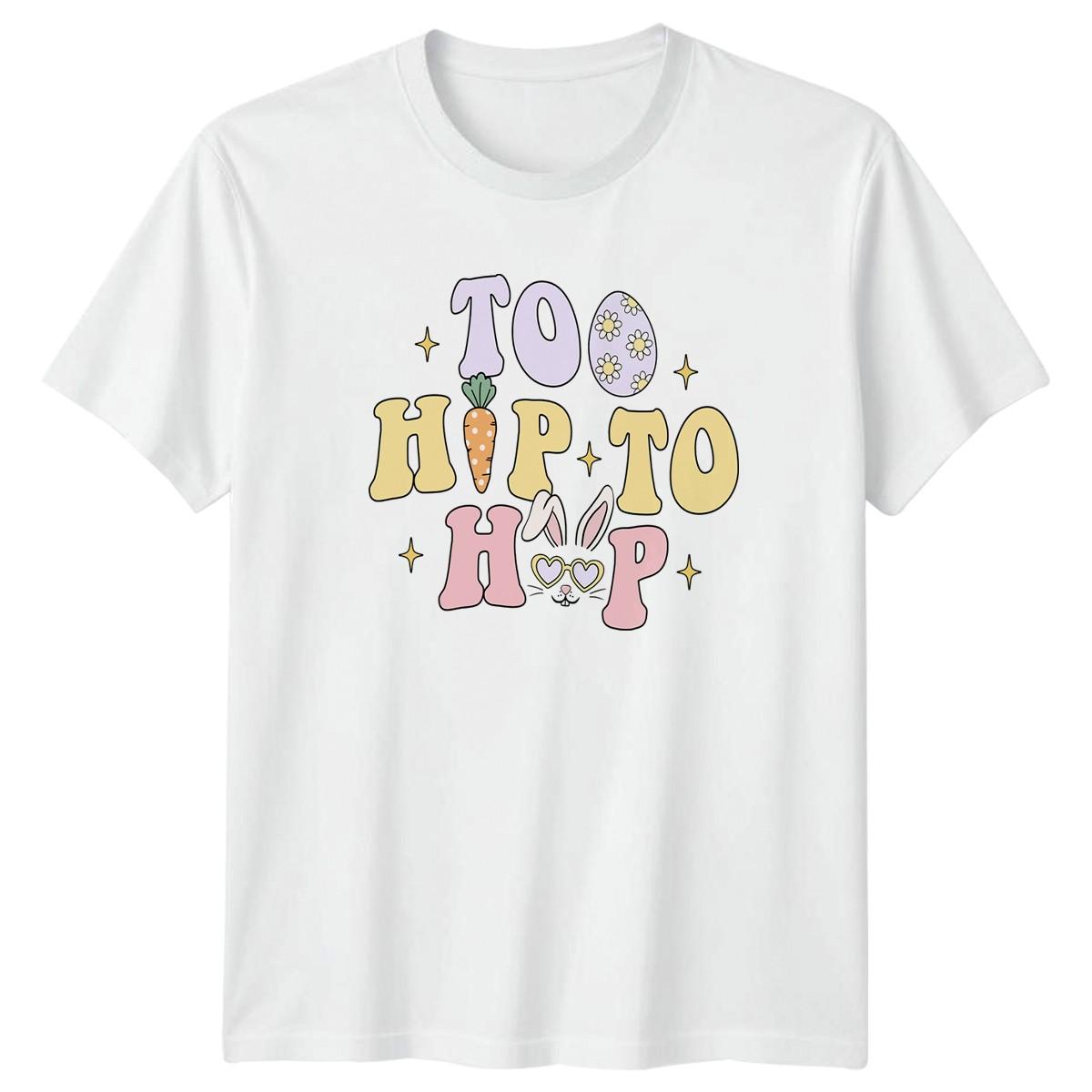 Too Hip To Hop T-Shirt Groovy Bunny Easter Easter Gift For Him L