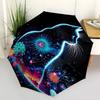 1pc Neon Cat Outdoor Umbrella - Automatic Opening/Closing, Portable 3-Fold Design, 8-Rib Iron Frame, Perfect Gift for Fans and Travelers.L007