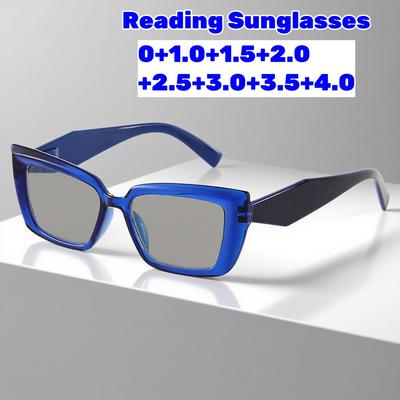 Reading Sunglasses for Women Men Vintage Vintage Square Presbyopia Sunglasses Anti UV Protection Eyeglasses Male Sunglasses +2.0