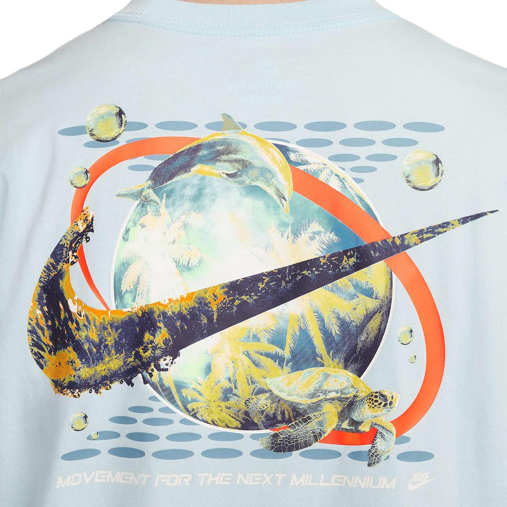 Nike Max90 Letter Logo Crew Neck Casual Pullover Short Sleeve T-Shirt Men Tops Glacier-Blue FV4048-474