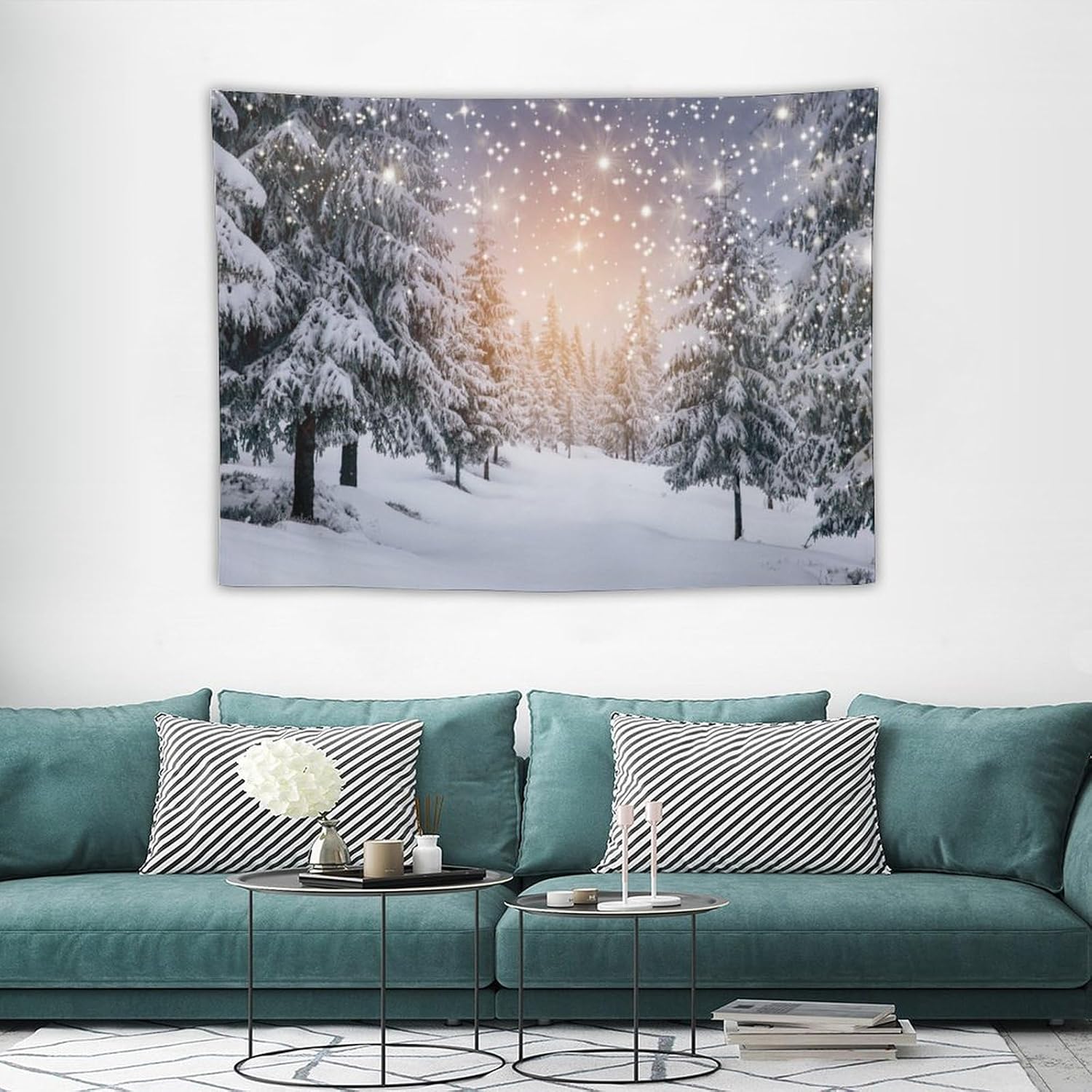 Tapestry ddcbns winter landscape wall painting snowflake 75x100