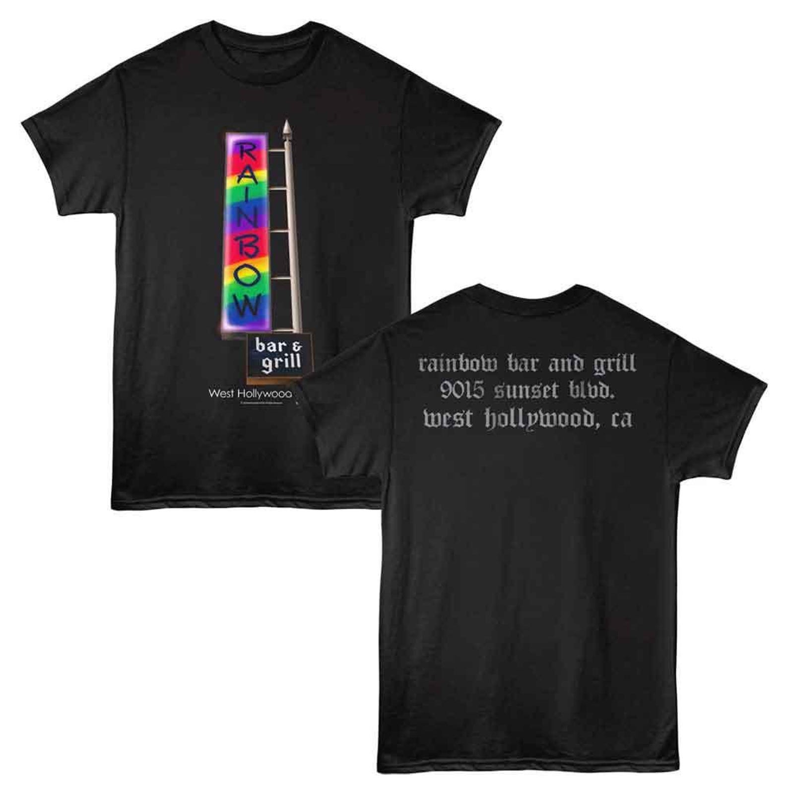 Rainbow Bar and Grill Tall Sign F/B Black T-Shirt 4XL