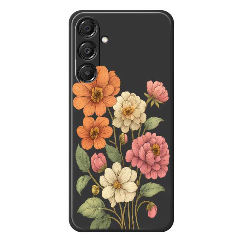 For Samsung Galaxy A16 5G/4G Case Beautiful Flowers Pattern Printing Straight Edge TPU Phone Back Cover