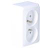 Double Surface-mounted Socket with Grounding, White PRIMA