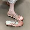 Jonmei for San Ballet Baotou Half Slippers Bow 2025 New Fairy Shoes Rhinestone Strap
