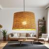 Pendant Lighting Farmhouse Natural Rattan Ceiling Hanging Light Single Dining Room Hanging Lamp Restaurant Pendant Lamp 727