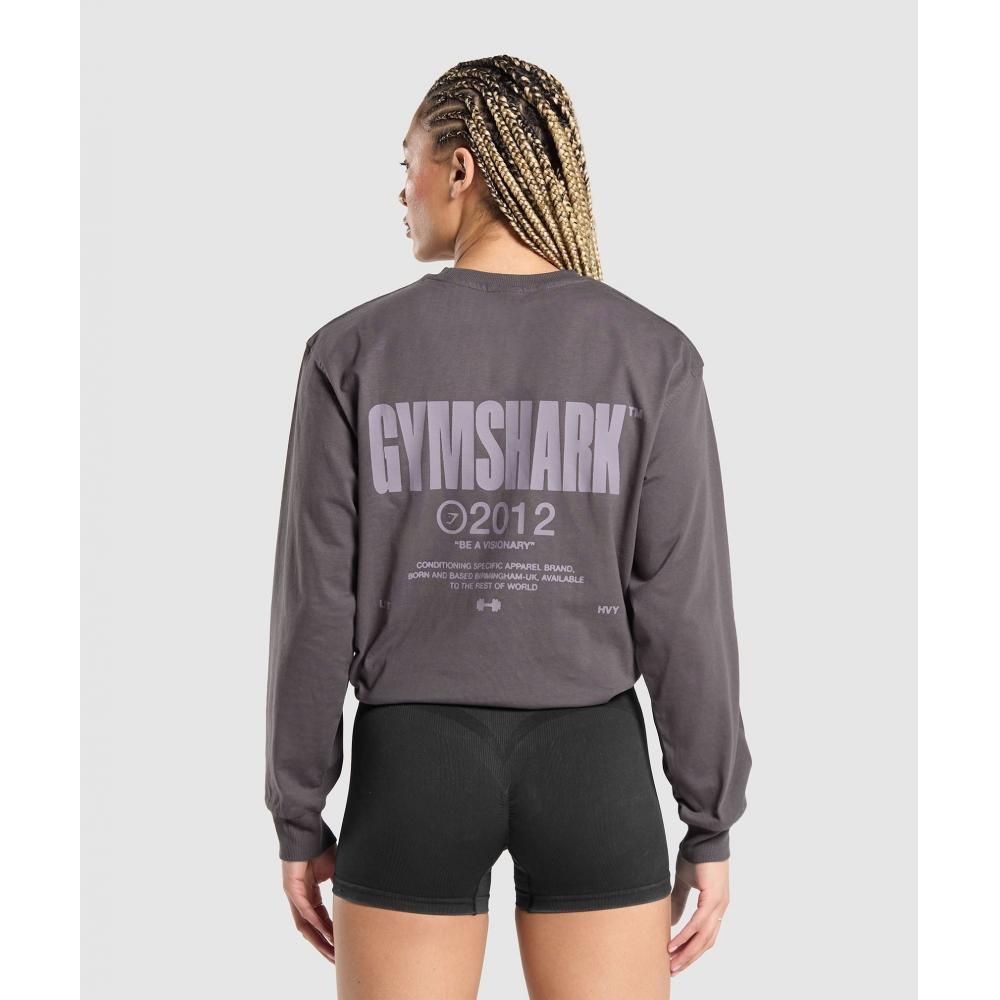 

GYMSHARK Be a Visionary Топ с длинными рукавами Серо-фиолетовый B7A6M PBVR