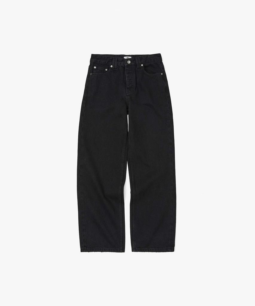 AKEIT Button Fly Denim Pants_Black