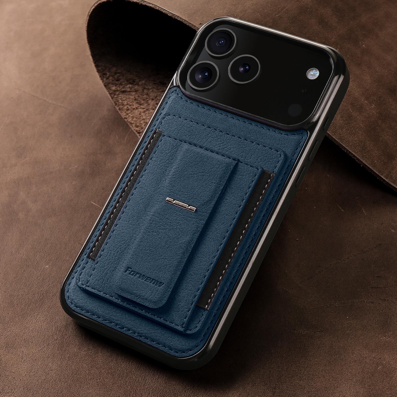 

EUCAGR Luxury PU Leather Stand Phone Case For iPhone 17/16/15/14/13/12/11 Pro Max Cord Slot Holder Cover For iPhone 17 Pro Max iPhone 12 Pro Max