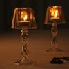 1PC Vintage-Inspired Glass Table Decoration Desk Lamp Shaped European Transparent Glass Candle Holder Glass 18.5x8.5cm