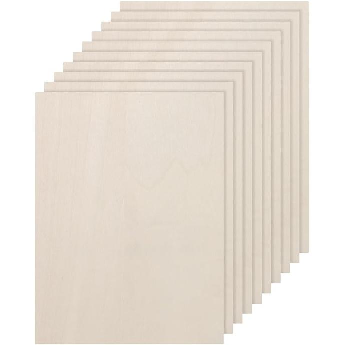 DMiotech 12 Pack 7 X 5 X 1/8 Inches 3mm Thick Wood Sheets Basswood Sheets Unfinished Plywood Squares Plywood for DIY Craft Laser Wood Burning Drawing