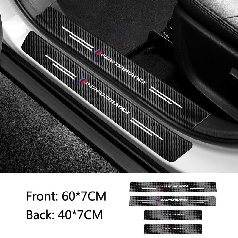 VOQO2 4Pcs Car Door Sill Protector Stickers For BMW M F10 F20 E83 E90 E92 E93 X1 X5 X6 F30 G03 E43 E53 E63 E84 Auto Decor Accessories