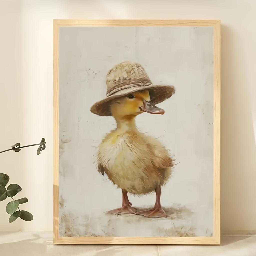 An antique duck canvas art print - Classic decorative art decorating farm animal walls, frameless ink painting, suitable for hom