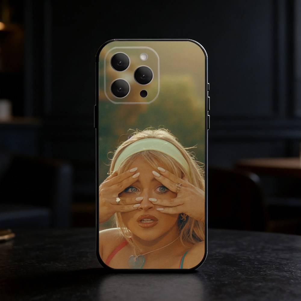 Singer S-Sabrina C- Carpenter Phone Case For iPhone 17,16,15,14,13,12,11 Plus,Pro,Max,Mini Silicone black Soft Cover