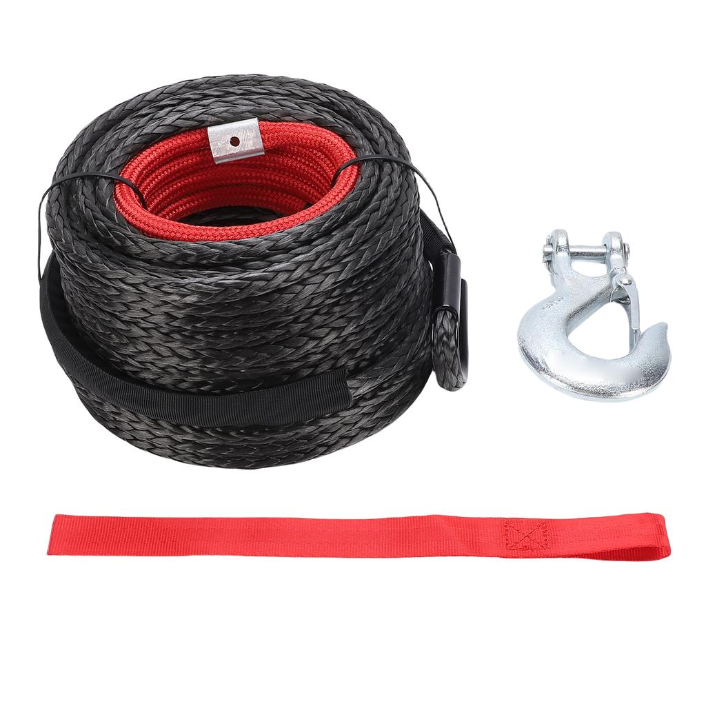 Synthetisches Windenkabel 3/8 Zoll mit Schutzhülle Geschmiedeter Windenhaken für großes Geländefahrzeug LKW 8 mm Ø