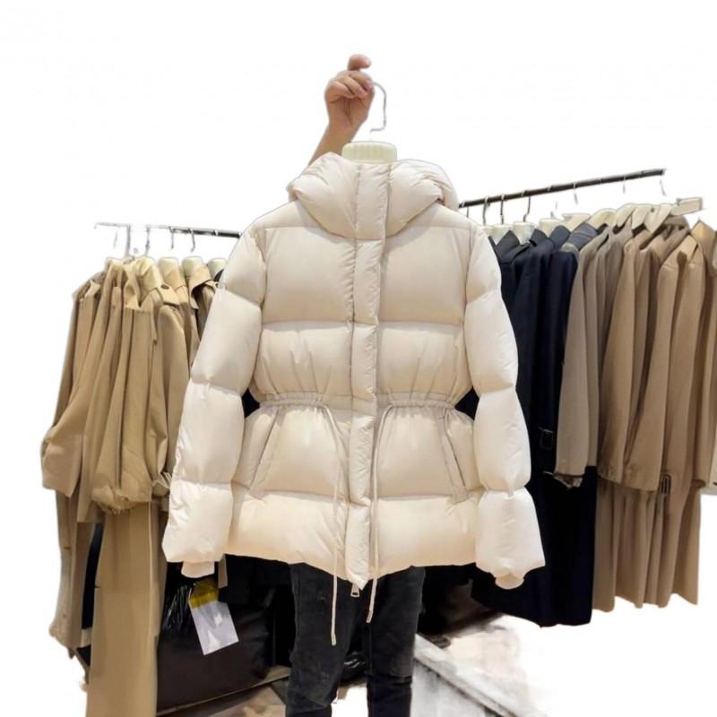 Womens Short Puffer Coat Hooded Slim Fit Solid Color Winter Outerwear