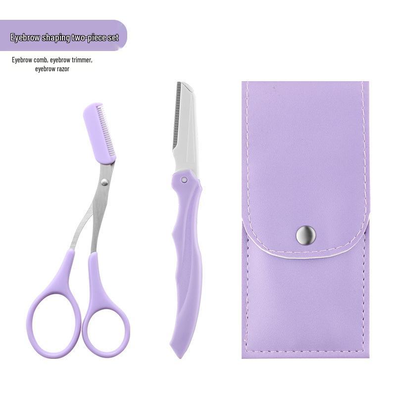 Eyebrow Grooming Tool Set: Safe Blade Razor, Anti-scratch Scissors, Brush, Comb & Trimmer