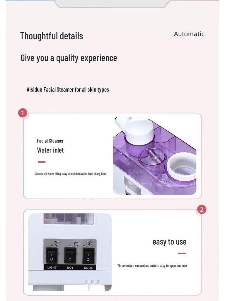 Dual-Pipe Hot & Cold Facial Steamer Hydrating Beauty Instrument