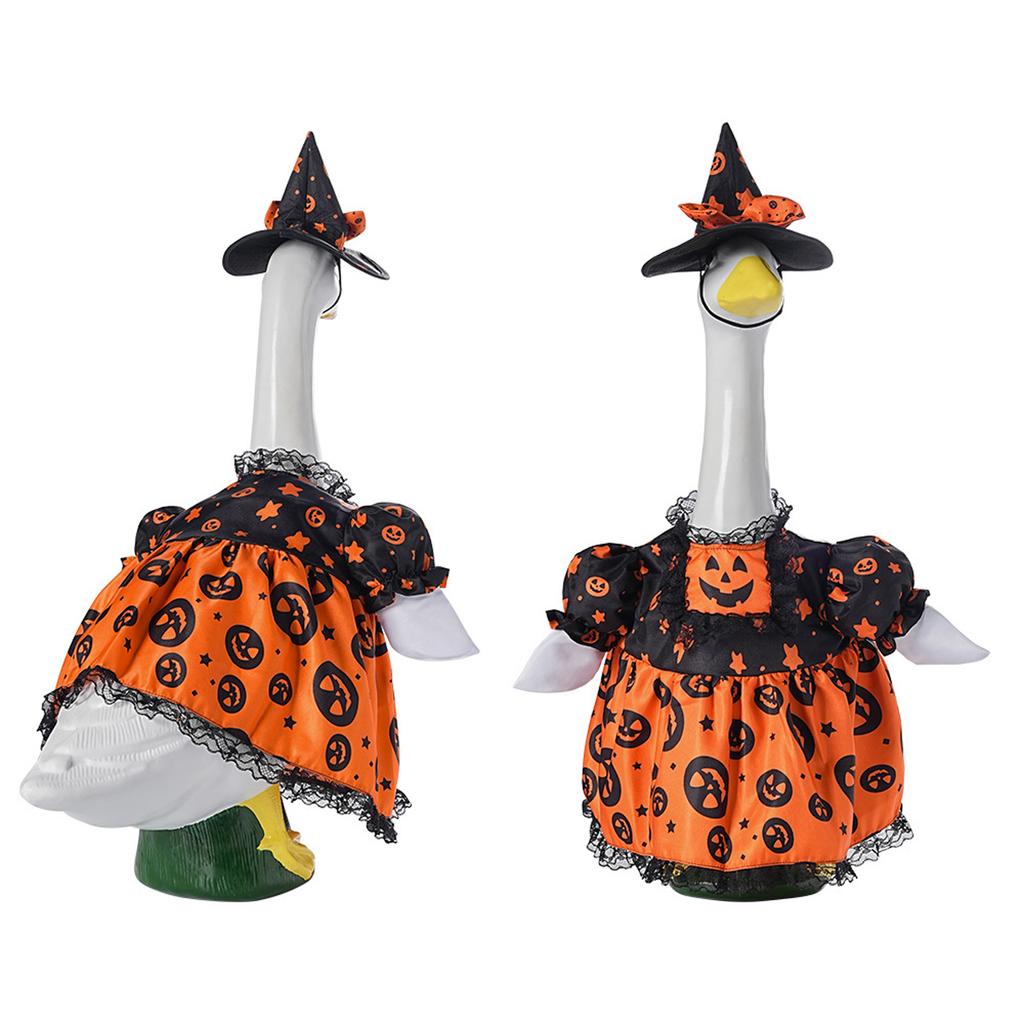 Halloween Porch Goose Costume Dress with Hat Festive Yard Decoration Outfit Suitable for Large Outdoor Goose or Bird Holiday Display
