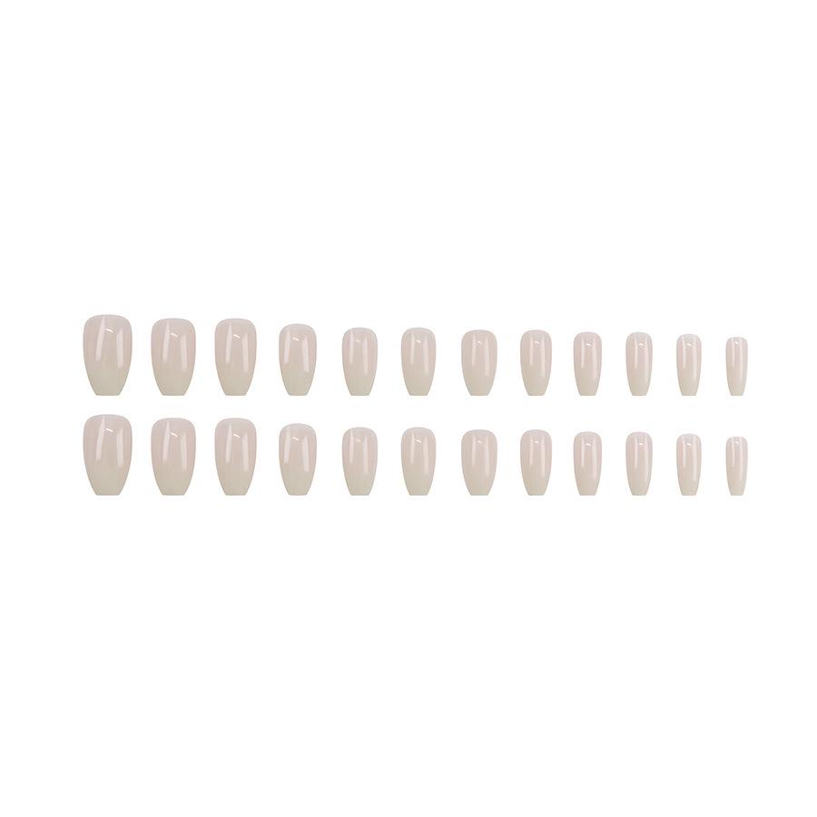 Pink and White Sky Milk Mid-Length Cute Simple European American Style False Nails